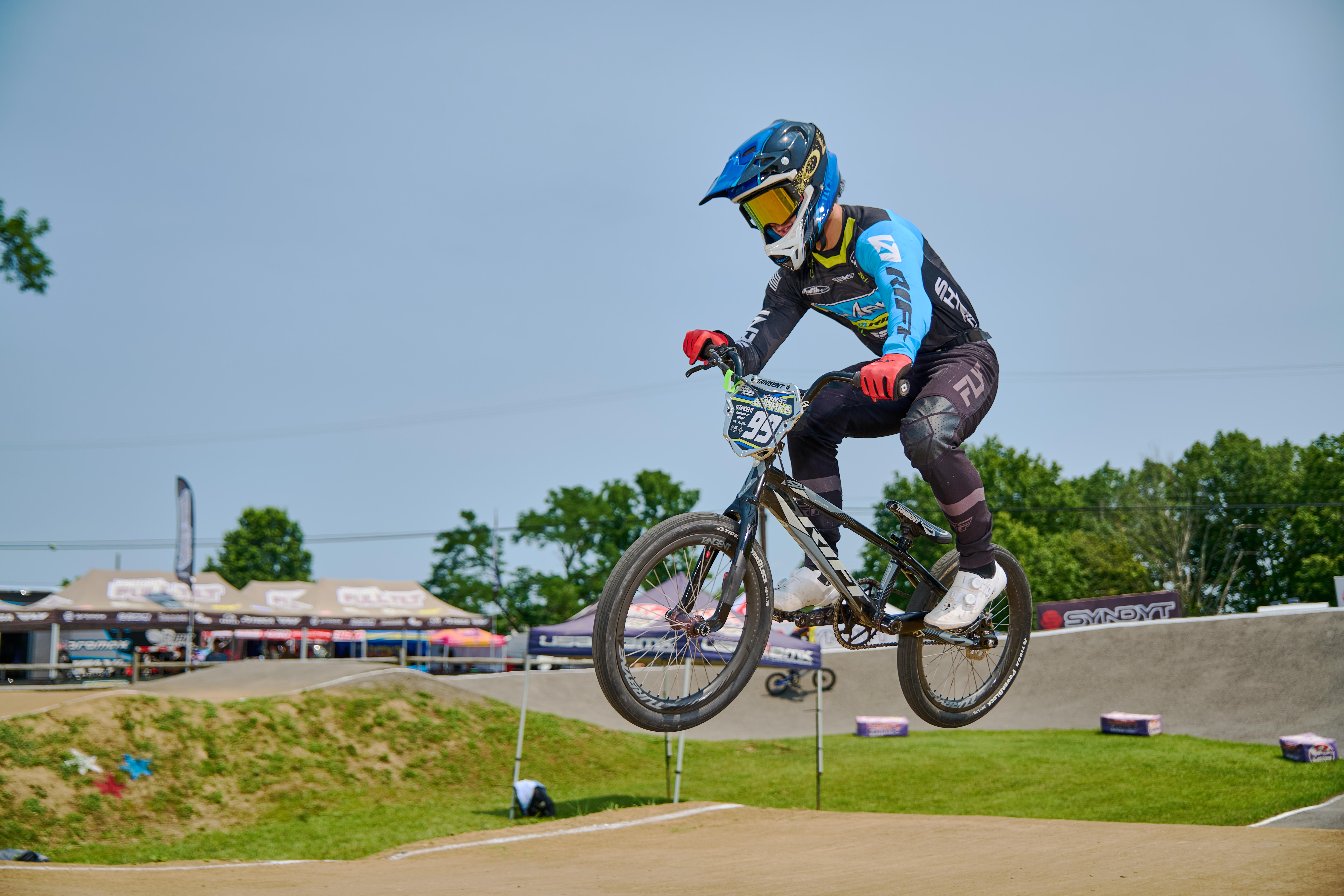 BMX athlete racing